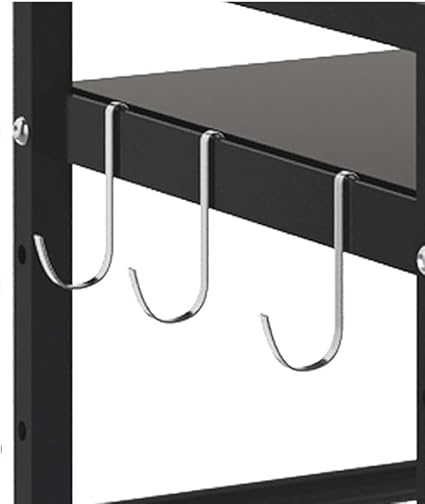 2-Tier Adjustable Microwave Oven Rack With 3 Hooks