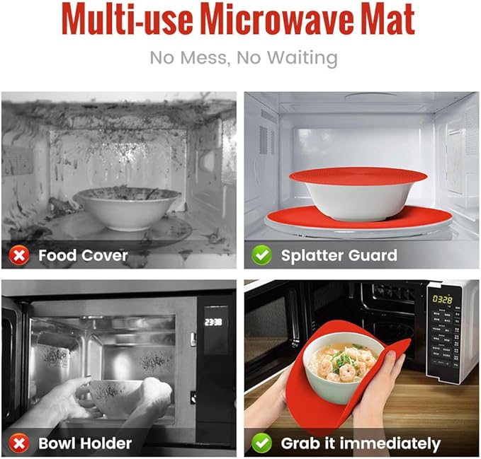 Silicone Microwave Mat Cement & Pink