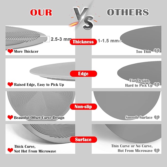 Silicone Microwave Mat Red